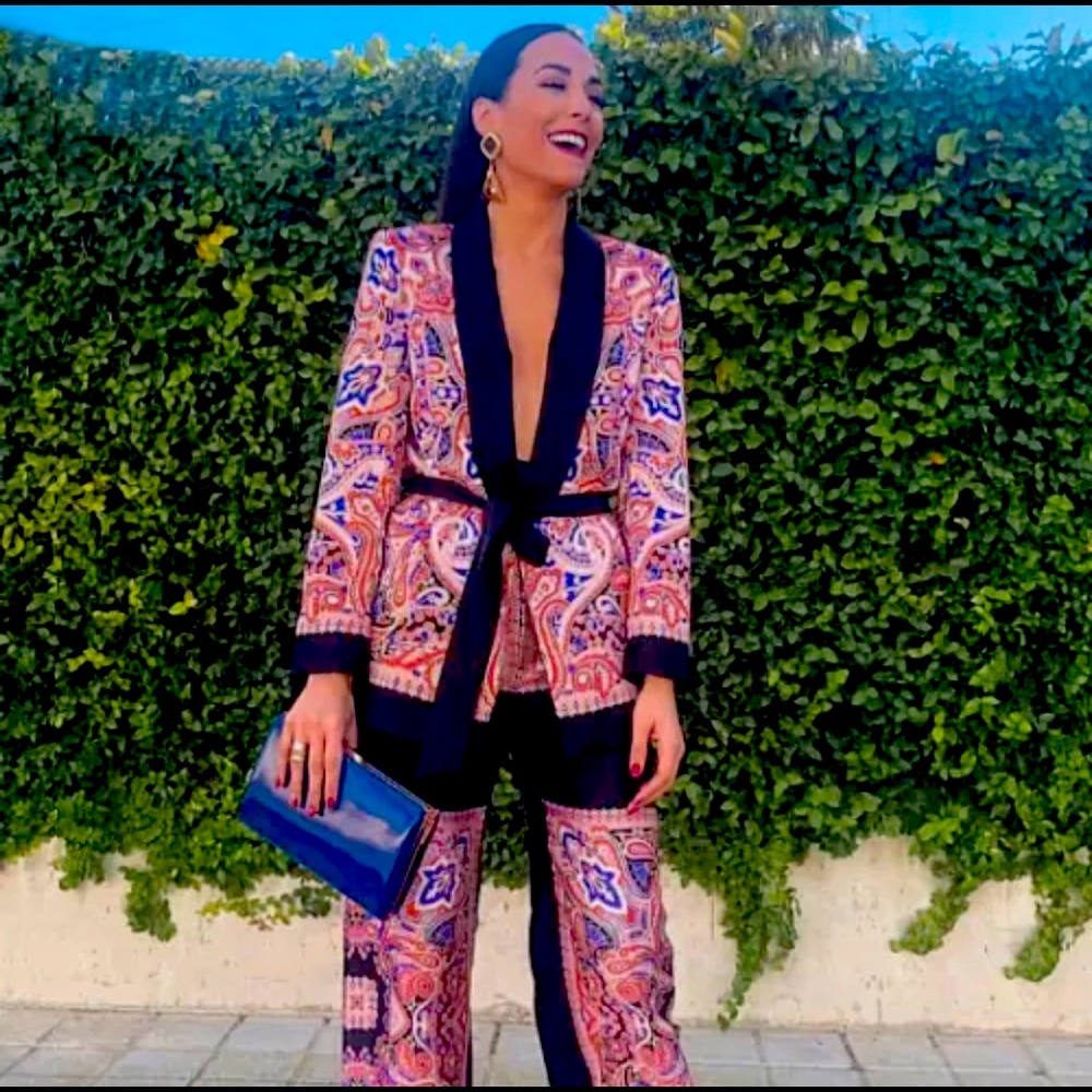 Zara Cropped Multi Color Blazer